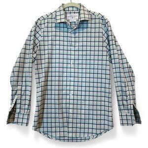 Mizzen+Main Leeward Collection Dress Shirt Pastel Plaid Performance Fabric Small